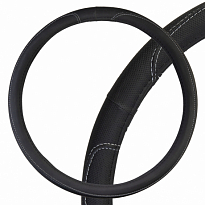 Оплетка SKYWAY Large-2 2XL (450-470мм) Черная с серой прострочкой экокожа